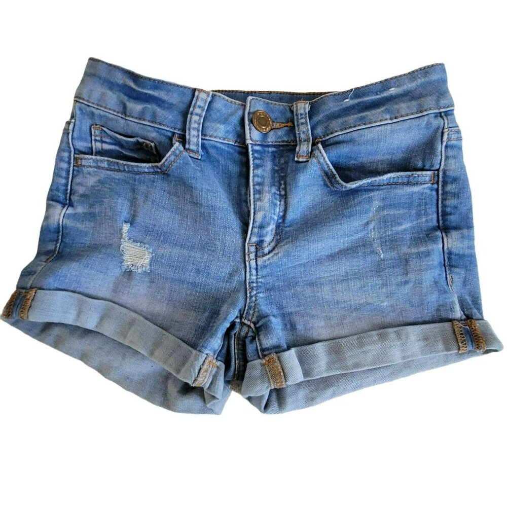 Jeans Shorts Favorite Roll Cuff Distressed Juniors Size 1 LH8030